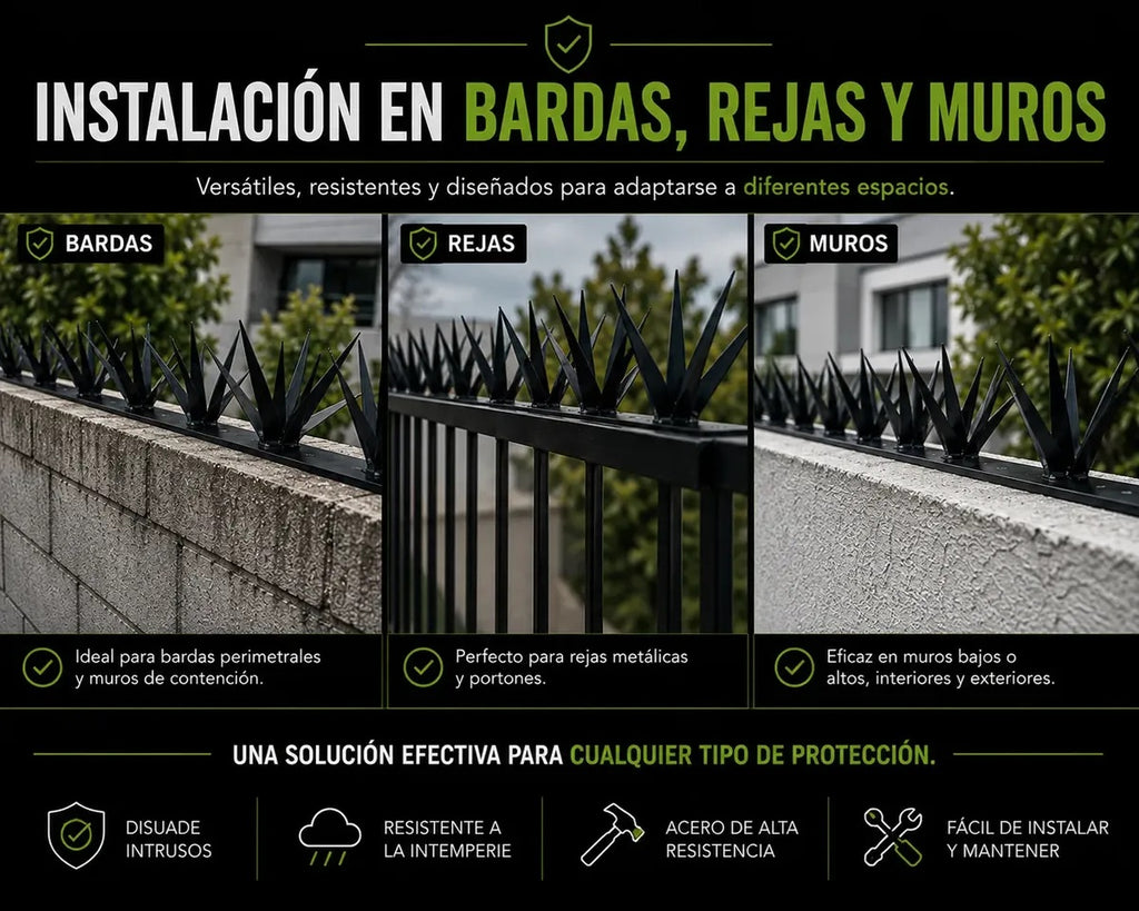 Picos De Seguridad 4 Mts - 32 Piñas Con 8 Picos cada una