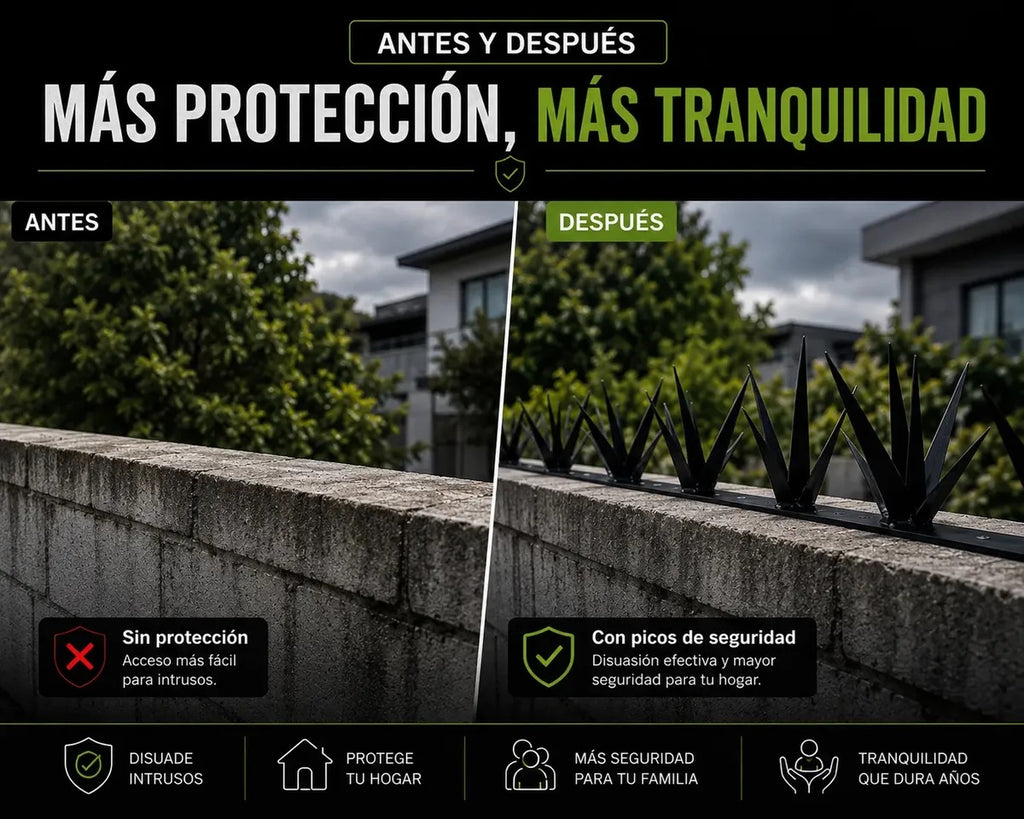 Picos De Seguridad 4 Mts - 32 Piñas Con 8 Picos cada una