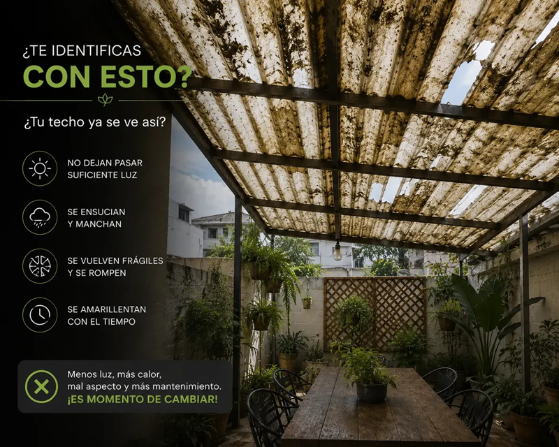 Lámina Transparente Para Pérgolas + Kit instalación y Envío Gratis